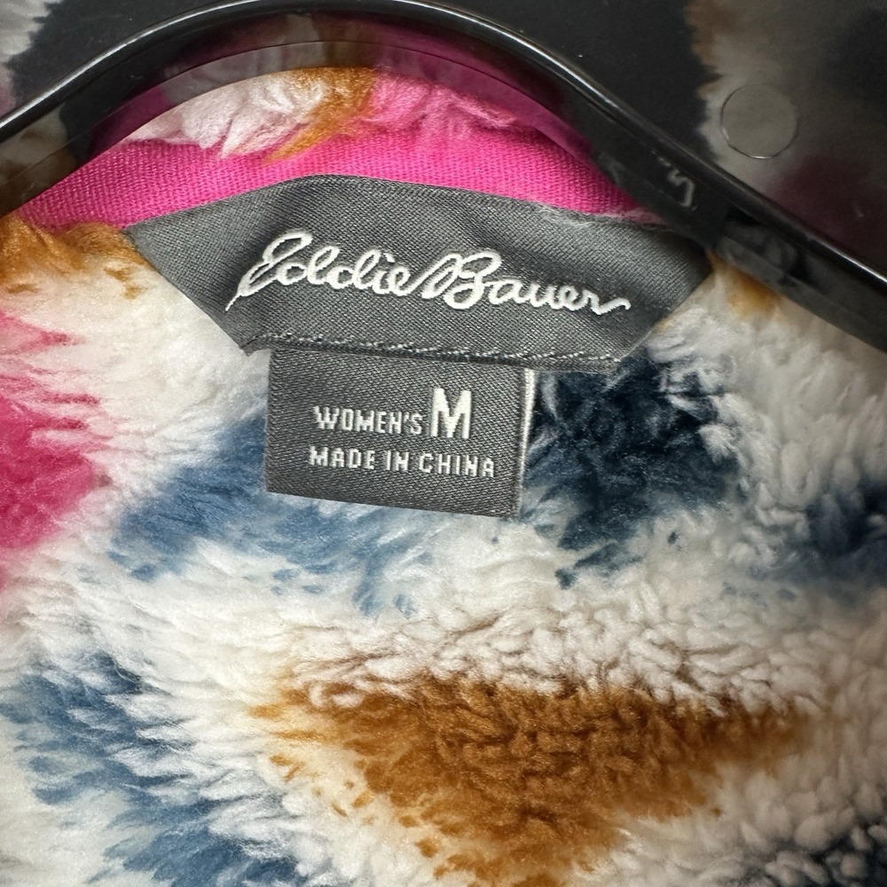 Eddie Bauer Aztec Sherpa Fleece Women's Medium 1/4 Zip Jacket Southwestern NWT - Picture 7 of 13